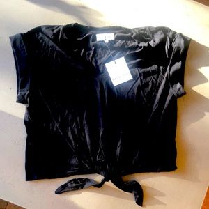 Bella Dahl tie front v neck tee large nwt
